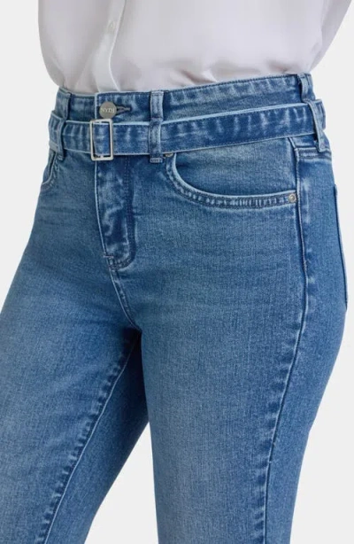 Nydj Marilyn Belted High Waist Straight Leg Jeans In Blue
