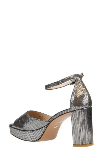 Pelle Moda Pearly Ankle Strap Platform Sandal In Gray