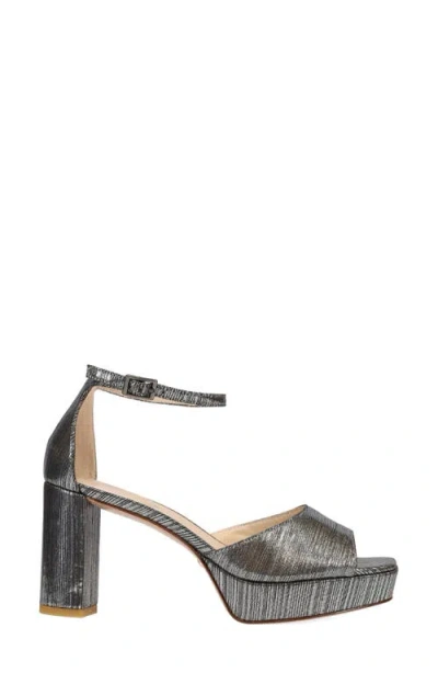 Pelle Moda Pearly Ankle Strap Platform Sandal In Gray