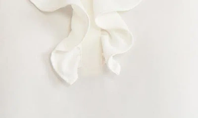 Kasper Plus Size Ruffle-front Sleeveless Top In White