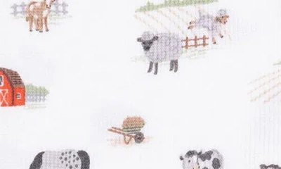 Angel Dear Little Farm Waffle Knit Zip Footie In White