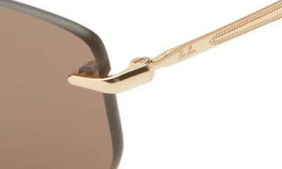 Ray Ban Ray-ban 56mm Rimless Rectangular Sunglasses In Neutral
