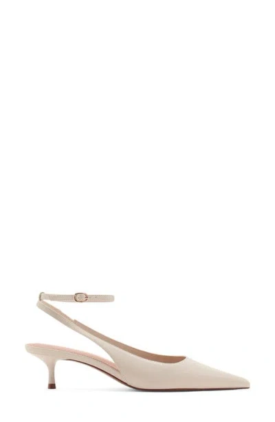 Mango Classic Ankle Strap Kitten Heels In Nude