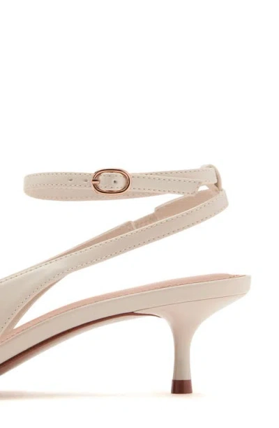 Mango Classic Ankle Strap Kitten Heels In Nude