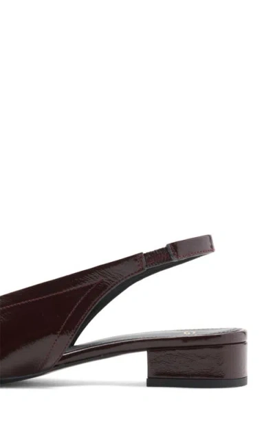 Mango Block Heel Leather Shoes Burgundy In Burgundy