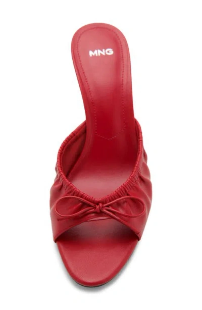 Mango Stiletto Heel Sandal With Bow Red In Red