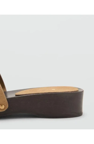 Mango Slide Sandal In Nude