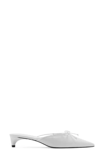 Mango Women's Bow Detail Kitten Shoes In White