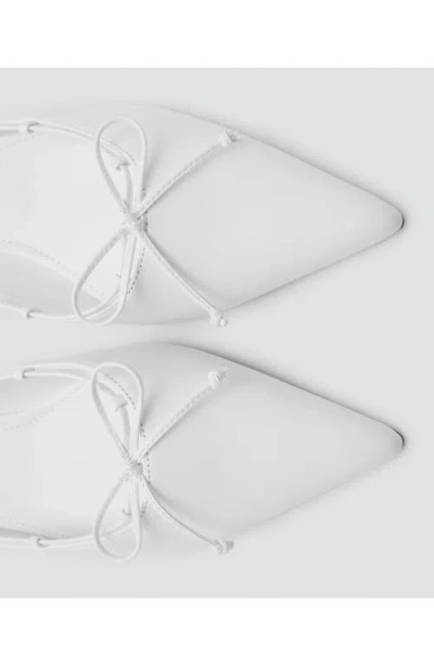 Mango Women's Bow Detail Kitten Shoes In White