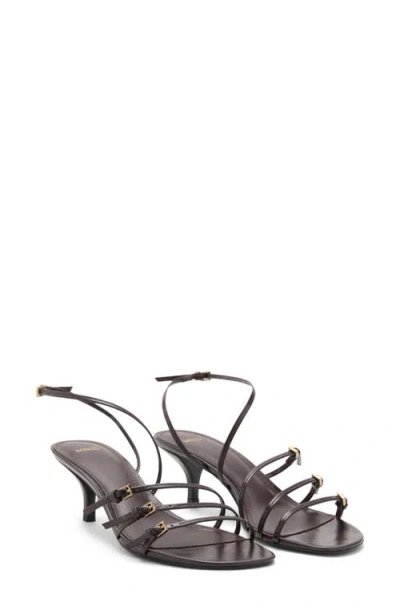 Mango Women's Buckle Kitten-heel Sandals In Brown