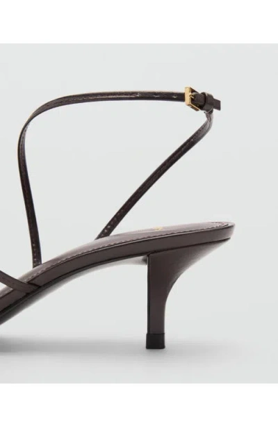 Mango Women's Buckle Kitten-heel Sandals In Brown
