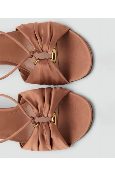 Mango Hardware Detail Slingback Heeled Sandals In Orange