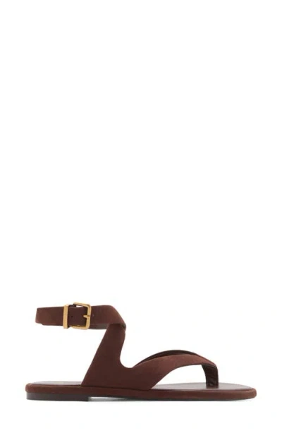 Mango Suede Straps Sandals Chocolate In Brown