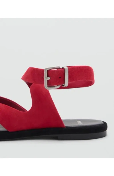 Mango Ankle Strap Sandal In Red