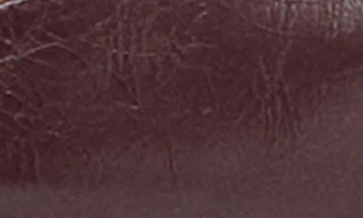 Mango Leather Eyelet Strap Toe Detail Flat Shoe In Burgundy