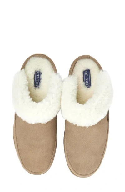 Hari Mari Tia Genuine Shearling Lined Slipper In Brown