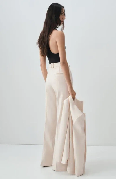 Mango Flare Leg Pants In Neutral