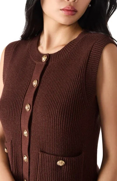 Steve Madden Aliya Sweater Vest In Brown