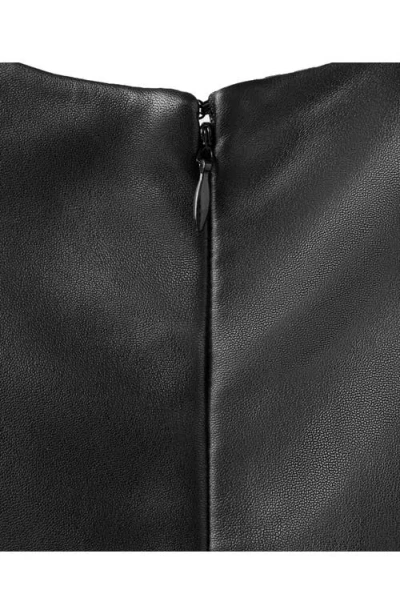 Mango Oversize Leather T-shirt In Black