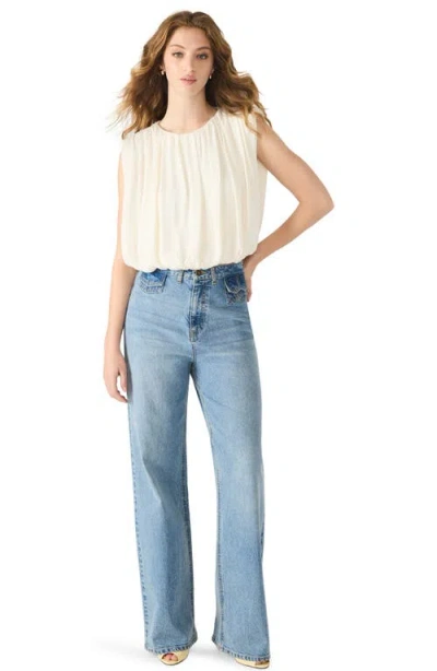 Steve Madden Milana Sleeveless Blouson Top In White