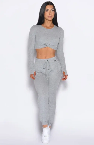 Bombshell Sportswear Cuddle Up Joggers In Gray