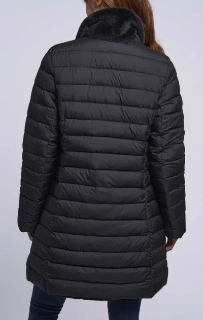 Blue Duck Down And Shearling Coat In Black