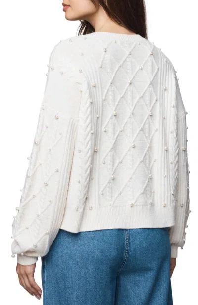 Splendid Demi Pearl Crewneck Sweater In White