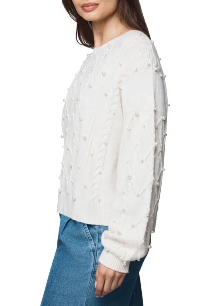 Splendid Demi Pearl Crewneck Sweater In White