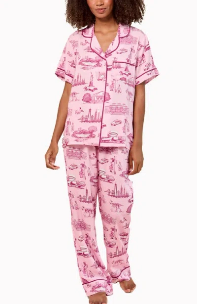 Katie Kime New York Toile  Pants Set In Pink