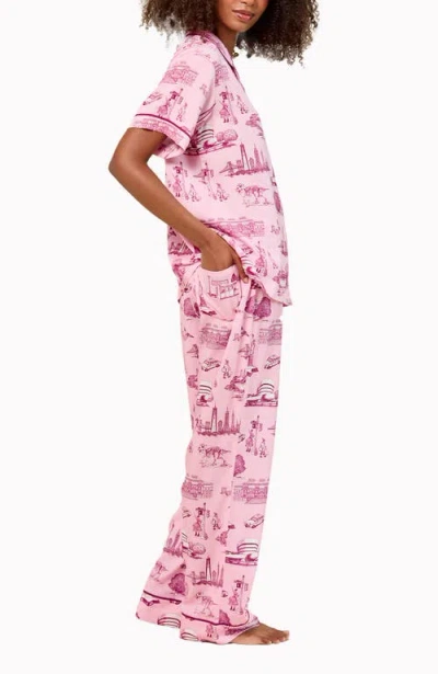 Katie Kime New York Toile  Pants Set In Pink