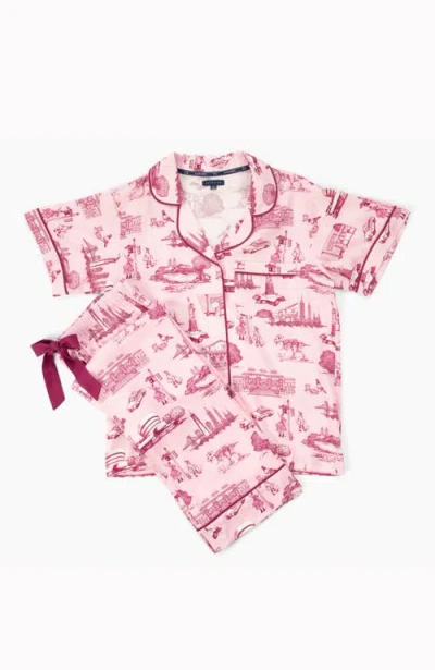 Katie Kime New York Toile  Pants Set In Pink