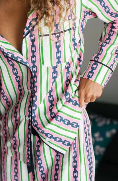 Katie Kime Chain Stripe Pant Set In Multi