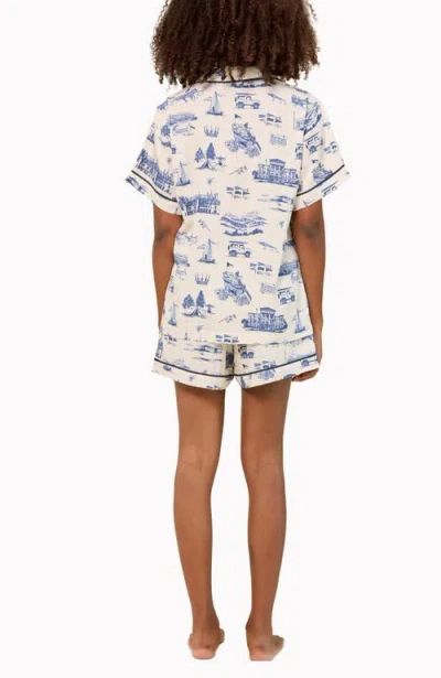Katie Kime Nc Toile Short Set In Blue