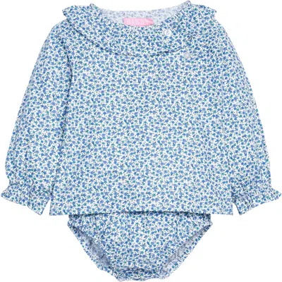 Bisby Kids' Floral Margaux Bloomer Set In Blue