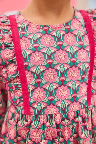 Bisby Kids' Floral Ruffle Porto Dress In Multi