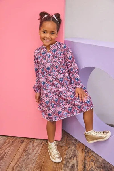 Bisby Kids' Long Sleeved Positano Dress In Purple