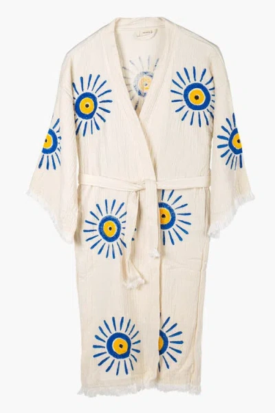 Forever & Always Shoes Solara Handmade Cotton Boho Kimono In White