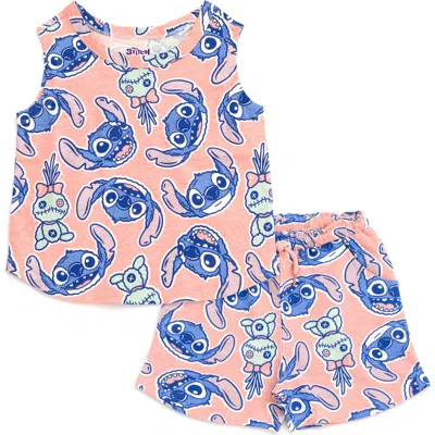 Disney Tank Top & French Terry Shorts Set In Pink