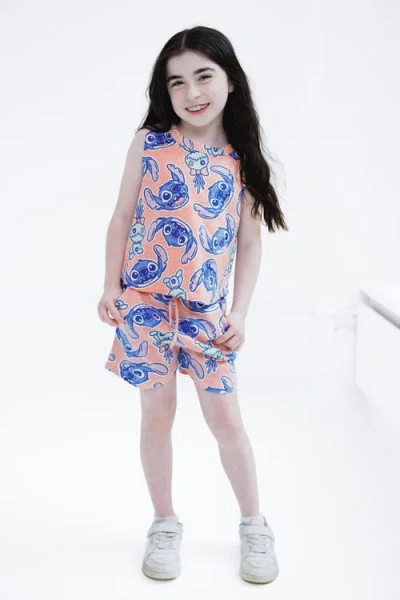 Disney Tank Top & French Terry Shorts Set In Pink