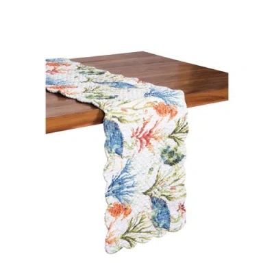 C & F Home C&f Home Marino Quilted Reversible Colorful Coastal Table Runner In Multi