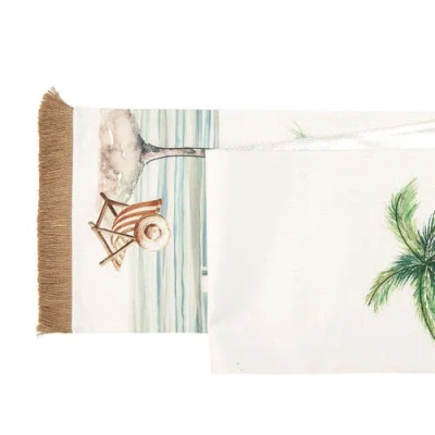 C & F Home C&f Home Life Is Better At The Beach Embroidered Table Runner In Blue