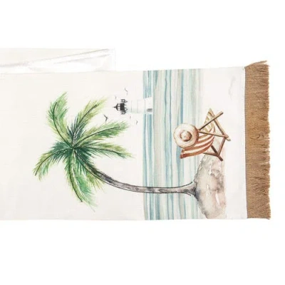 C & F Home C&f Home Life Is Better At The Beach Embroidered Table Runner In Blue