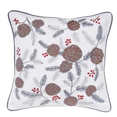C & F Home C&f Home Pinecone & Berries Christmas Throw Pillow, 18" X 18" In Brown