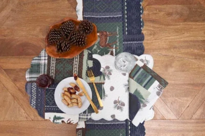 C & F Home C&f Home Greenstone Pines Cotton Table Runner 14" X 51" In Green