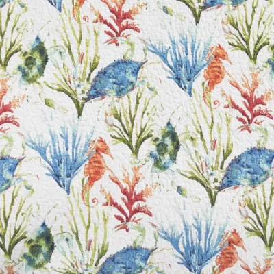 C & F Home C&f Home Marino Quilted Reversible Colorful Coastal Table Runner In Multi