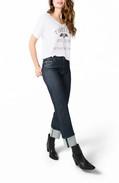 Fidelity Denim Cali Cuff Full Straight Jeans In Blue