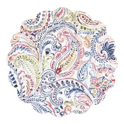 C & F Home C&f Home Payton Paisley Round Placemats Set Of 6, 17" In Multi