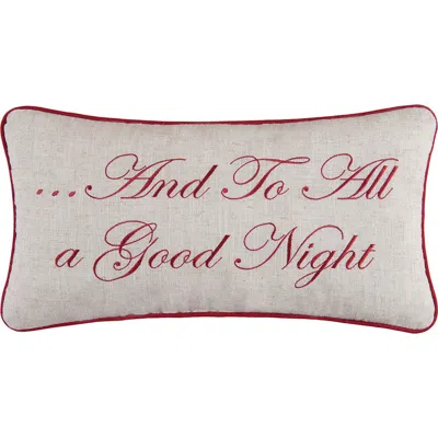 C & F Home C&f Home Christmas "and To All A Good Night" Embroidered Accent Pillow, 10" X 19" In Red