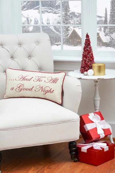 C & F Home C&f Home Christmas "and To All A Good Night" Embroidered Accent Pillow, 10" X 19" In Red