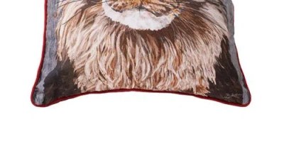 C & F Home C&f Home Cat Wearing Holly Crown Printed & Embellished Christmas Accent Pillow, 18" X 18" In Brown